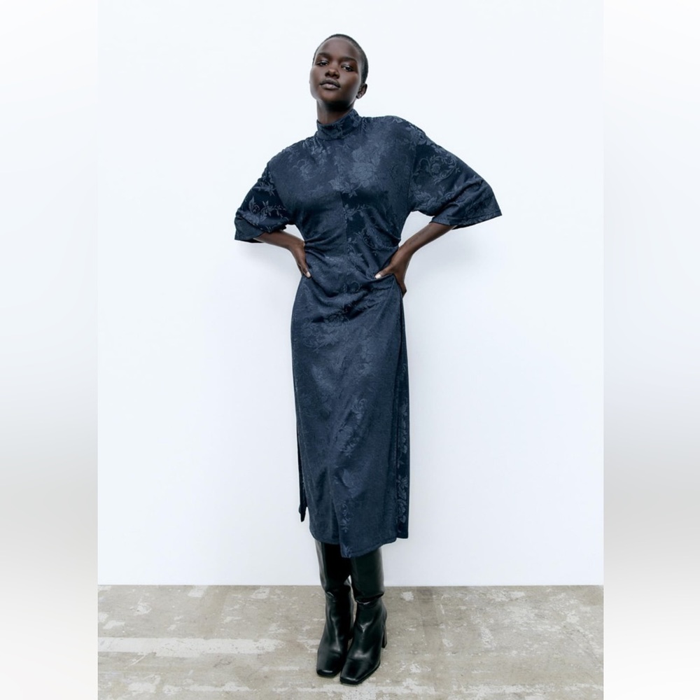 ZARA JACQUARD KIMONO DRESS